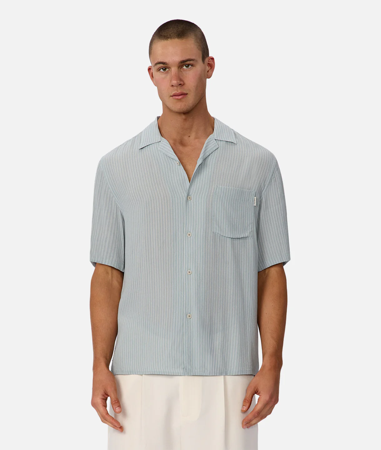 The Hermosa Short Sleeve Shirt - Steel Turquoise