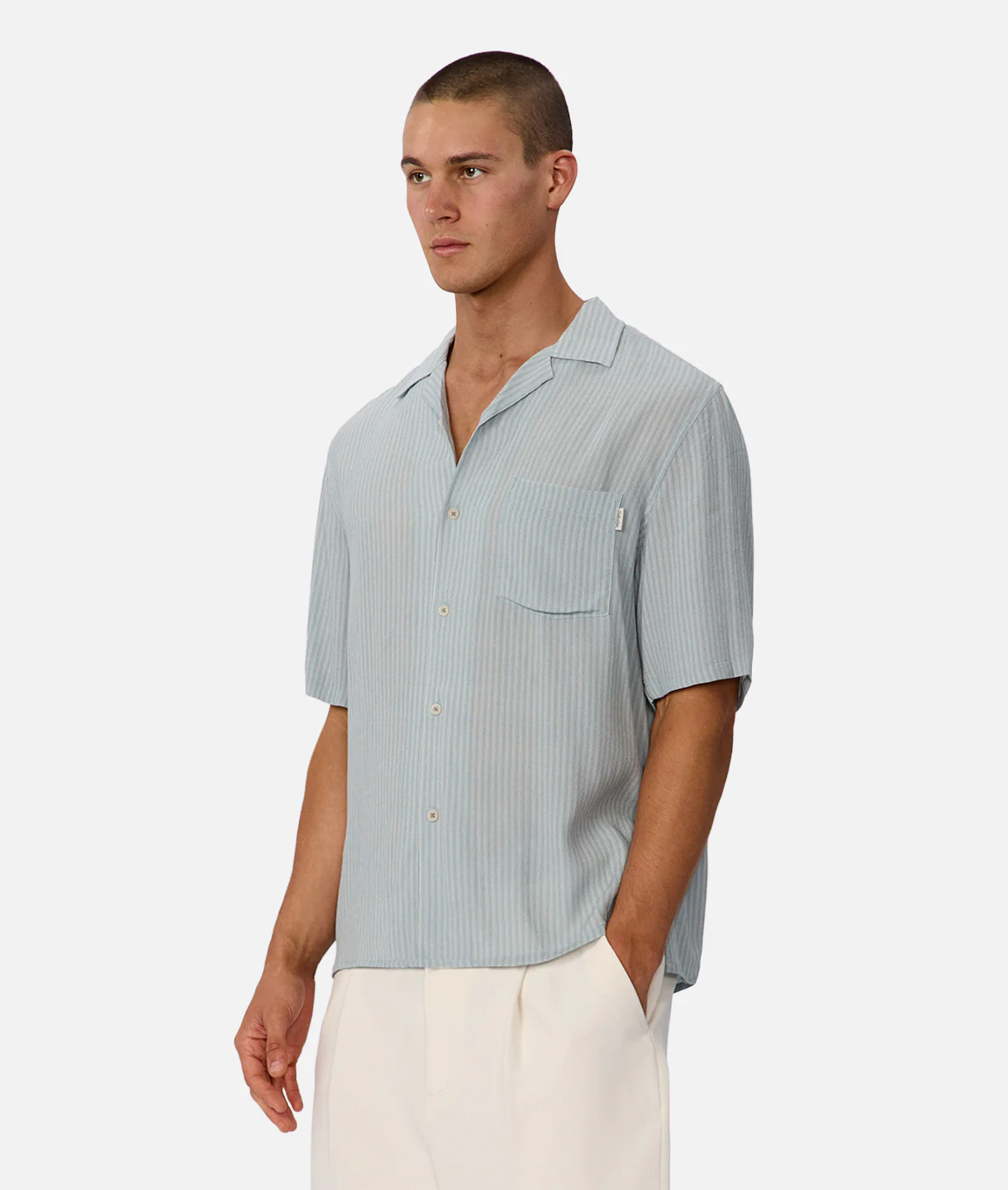The Hermosa Short Sleeve Shirt - Steel Turquoise