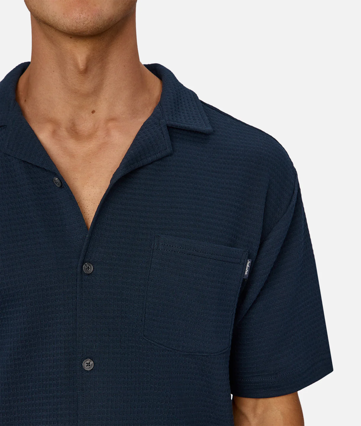 The Knitted Malibu Short Sleeve Shirt - Navy Blue