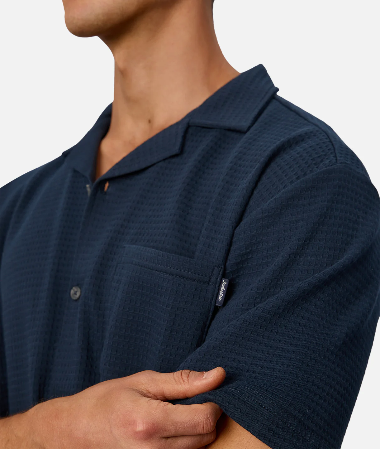 The Knitted Malibu Short Sleeve Shirt - Navy Blue
