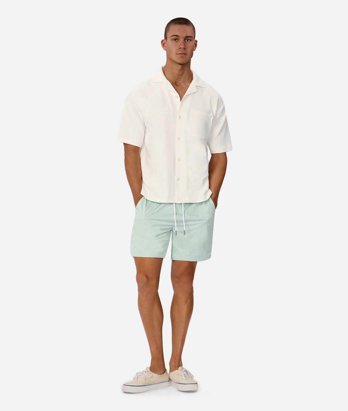 The Knitted Malibu Short Sleeve Shirt - Winter White
