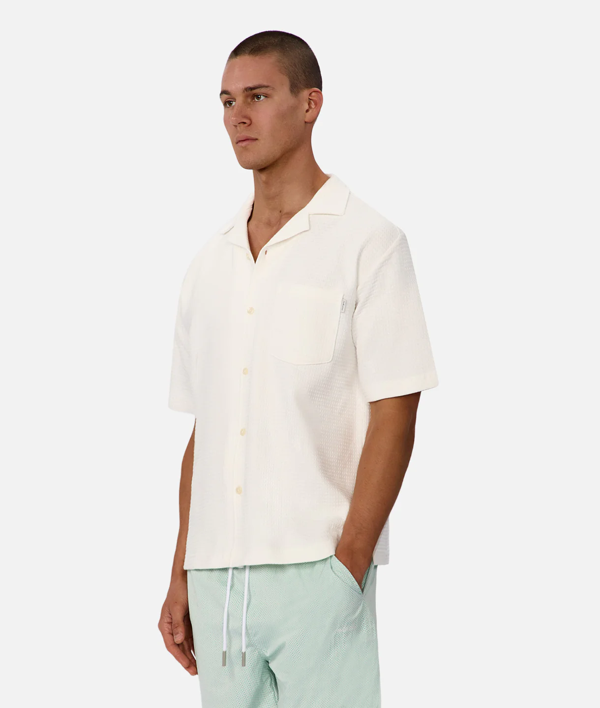 The Knitted Malibu Short Sleeve Shirt - Winter White