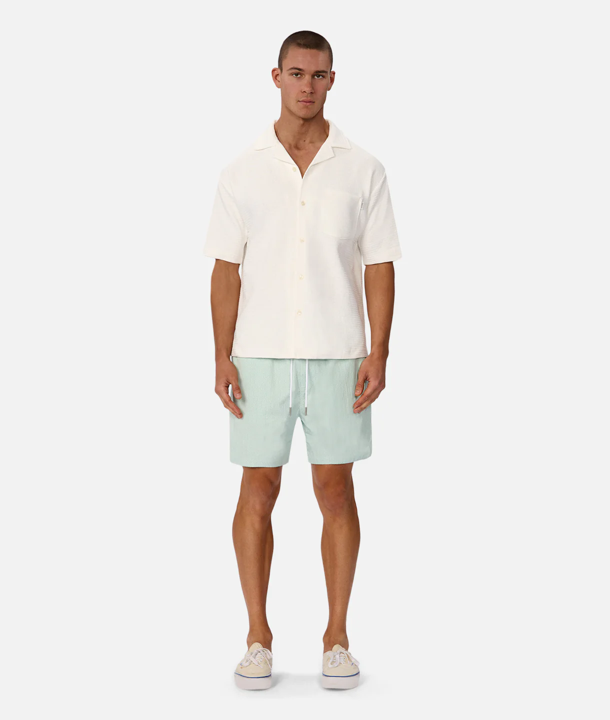 The Knitted Malibu Short Sleeve Shirt - Winter White