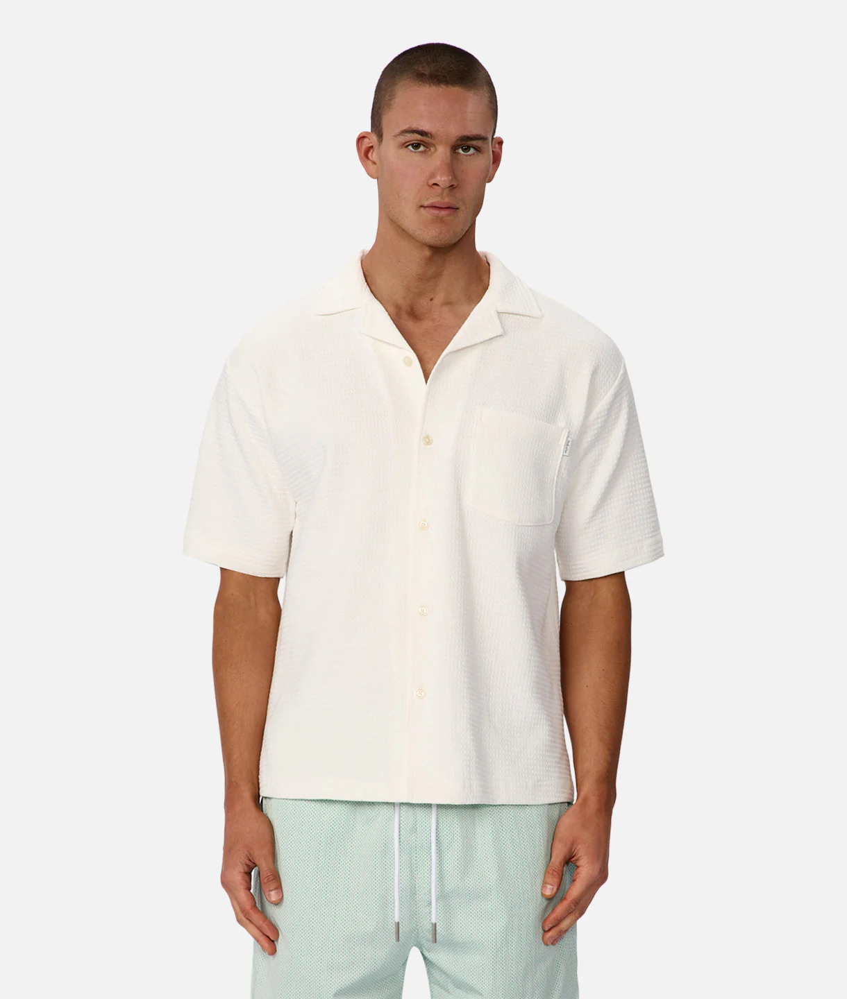 The Knitted Malibu Short Sleeve Shirt - Winter White