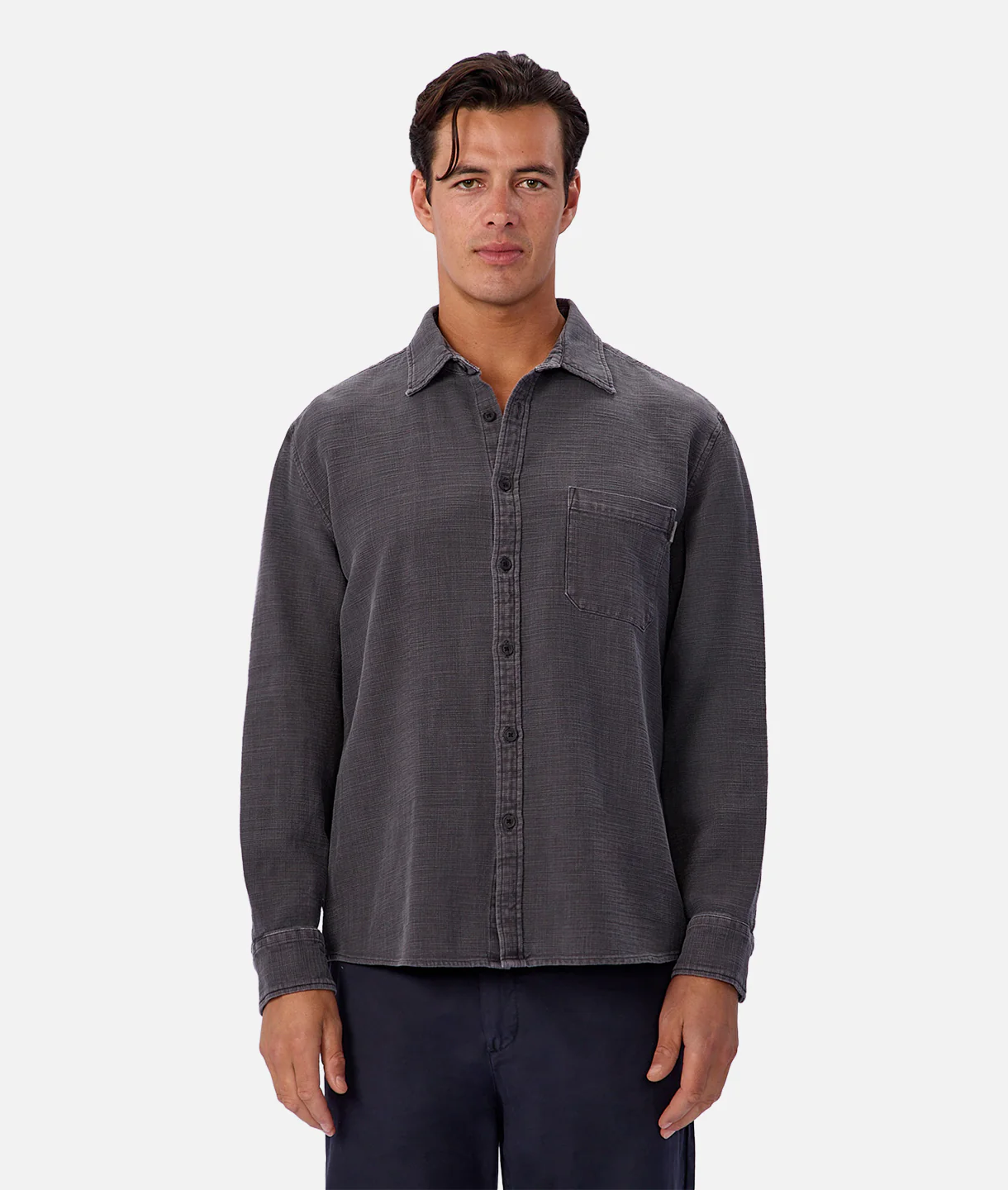 The Lisbon Long Sleeve Shirt - Asphalt