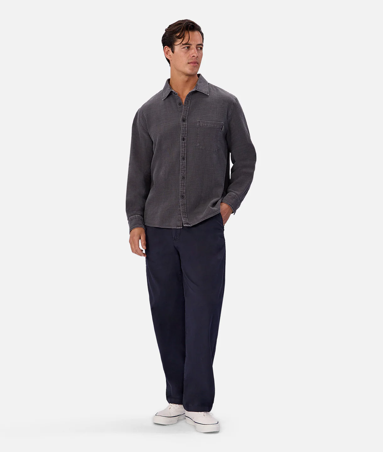 The Lisbon Long Sleeve Shirt - Asphalt