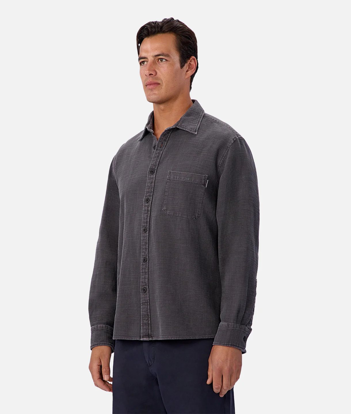 The Lisbon Long Sleeve Shirt - Asphalt