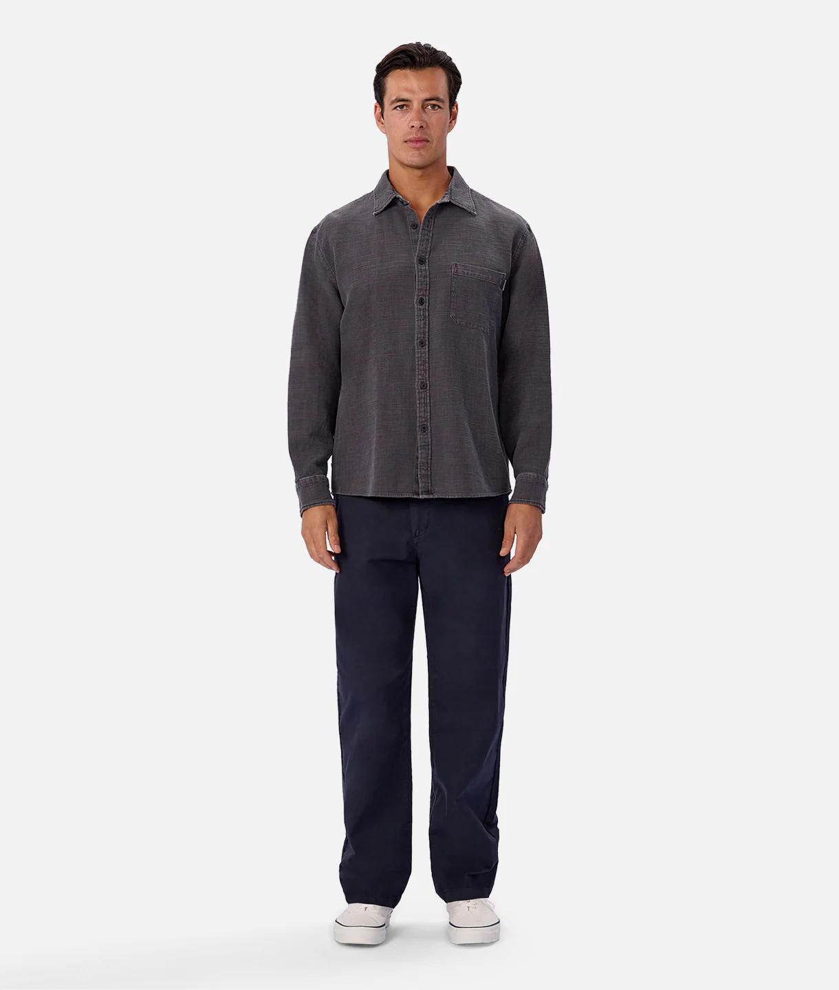 The Lisbon Long Sleeve Shirt - Asphalt