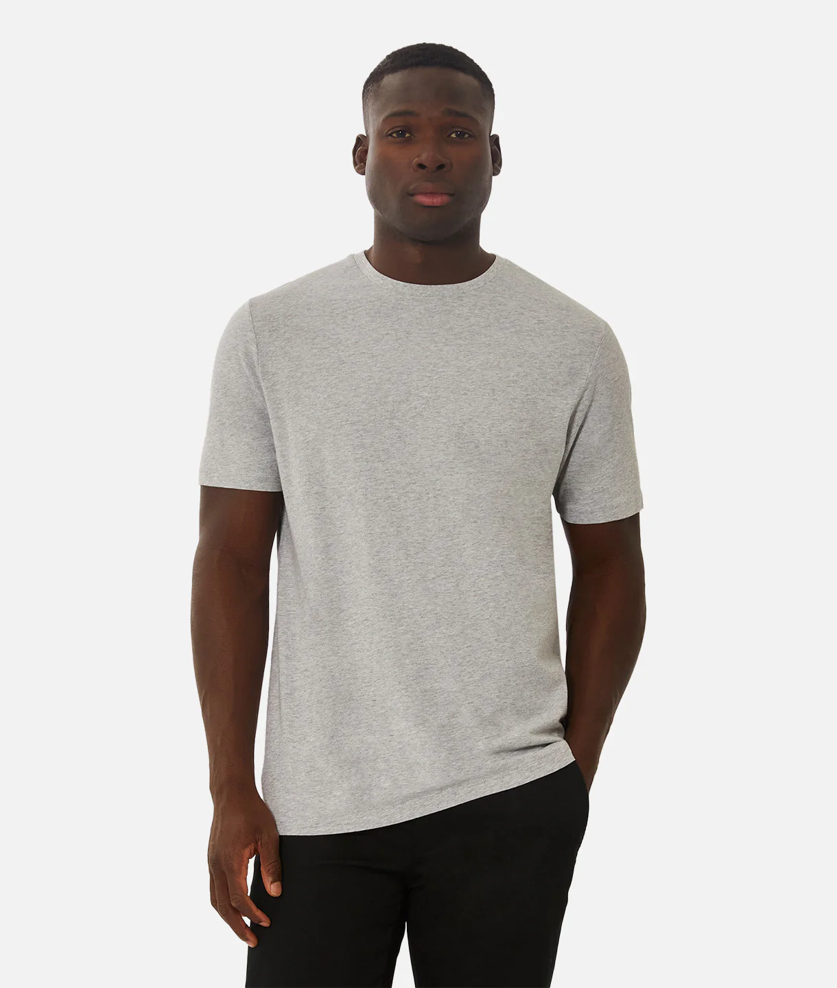 The Basic Crew Neck T-Shirt - Lt Grey Marle