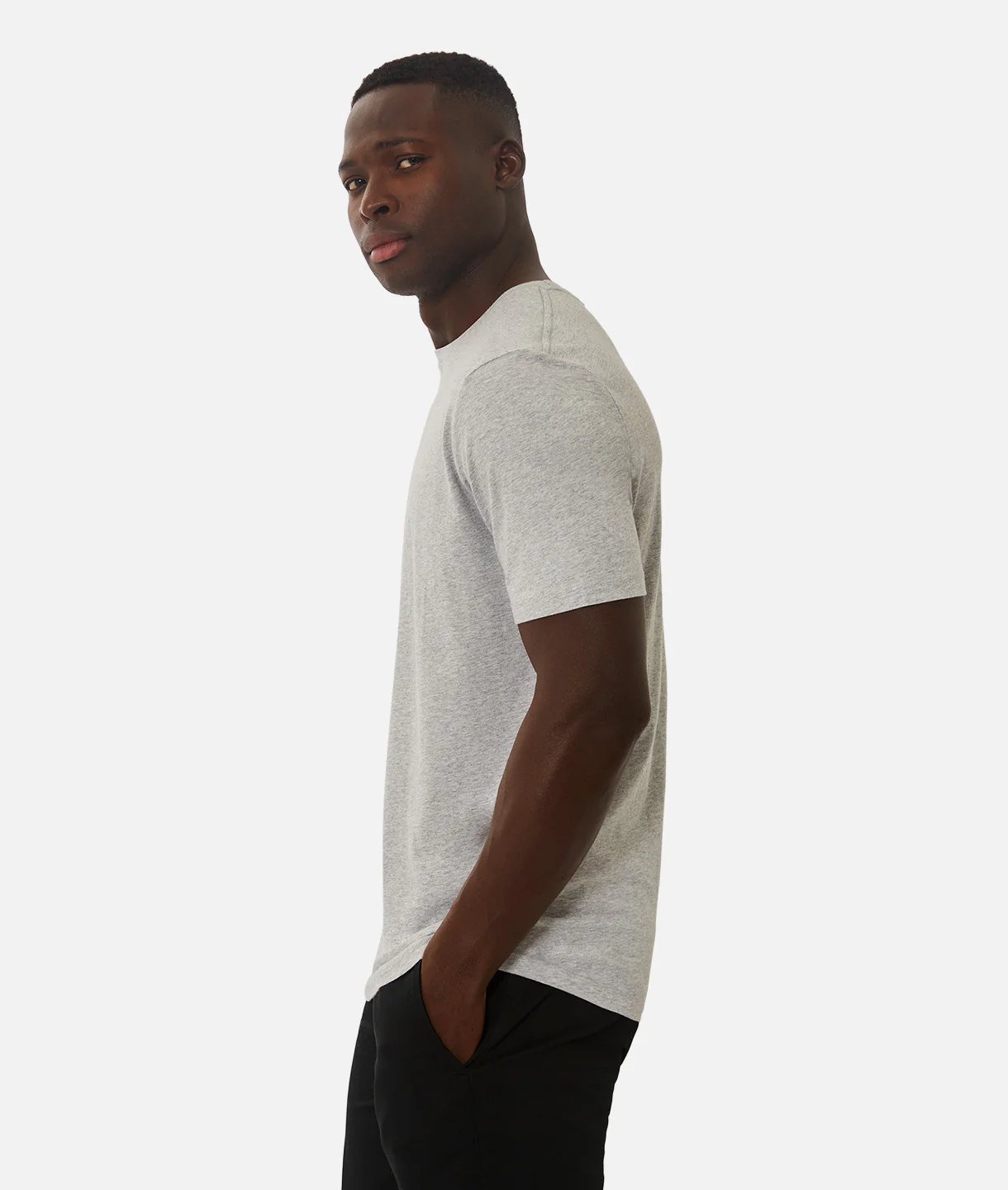 The Basic Crew Neck T-Shirt - Lt Grey Marle