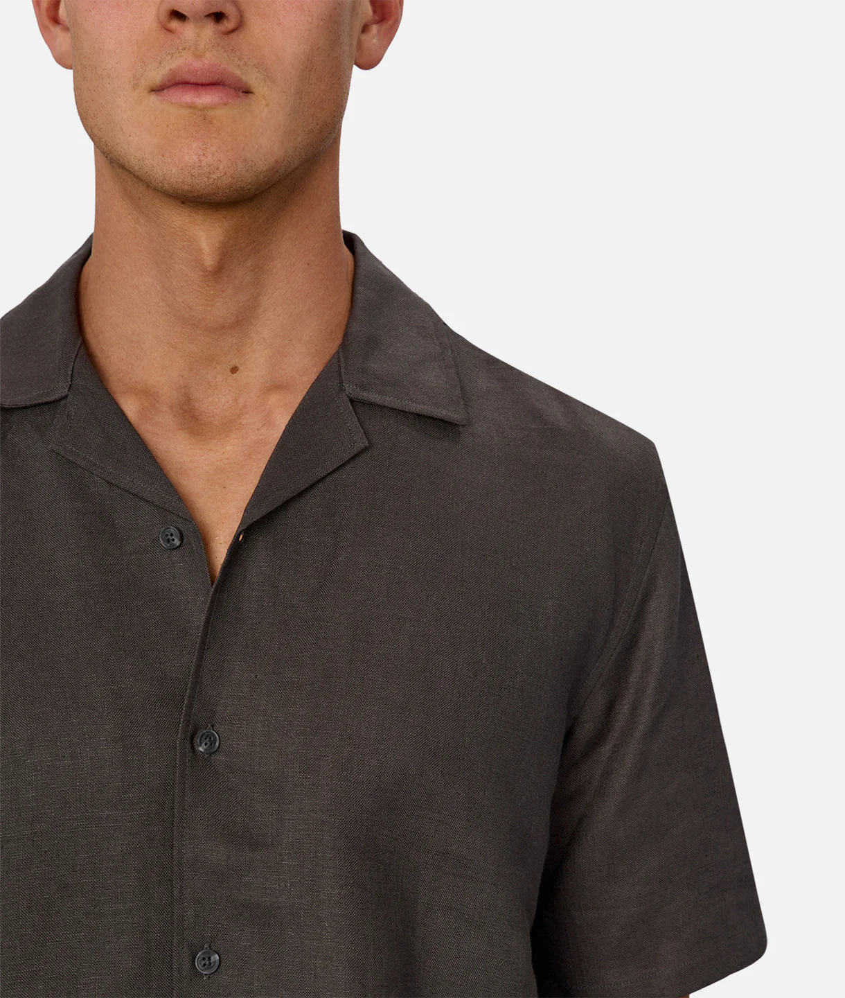 The Lusso Linen Short Sleeve Shirt - Cocoa