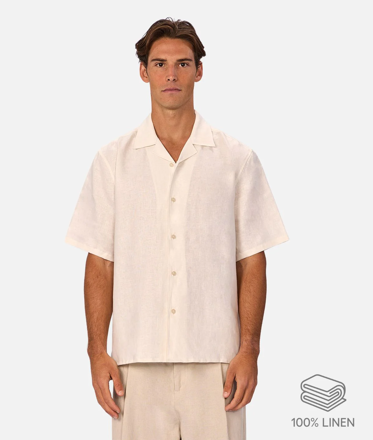 The Lusso Linen Short Sleeve Shirt - Coconut