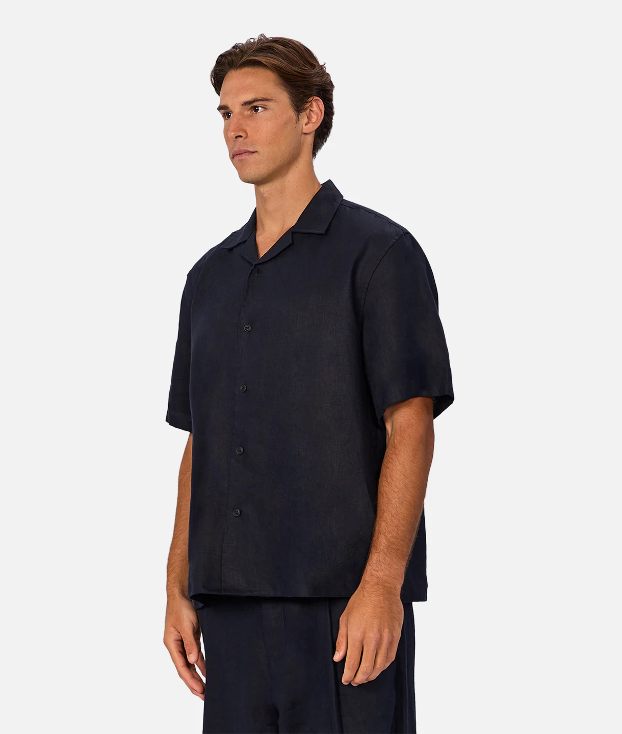 The Lusso Linen Short Sleeve Shirt - Ink
