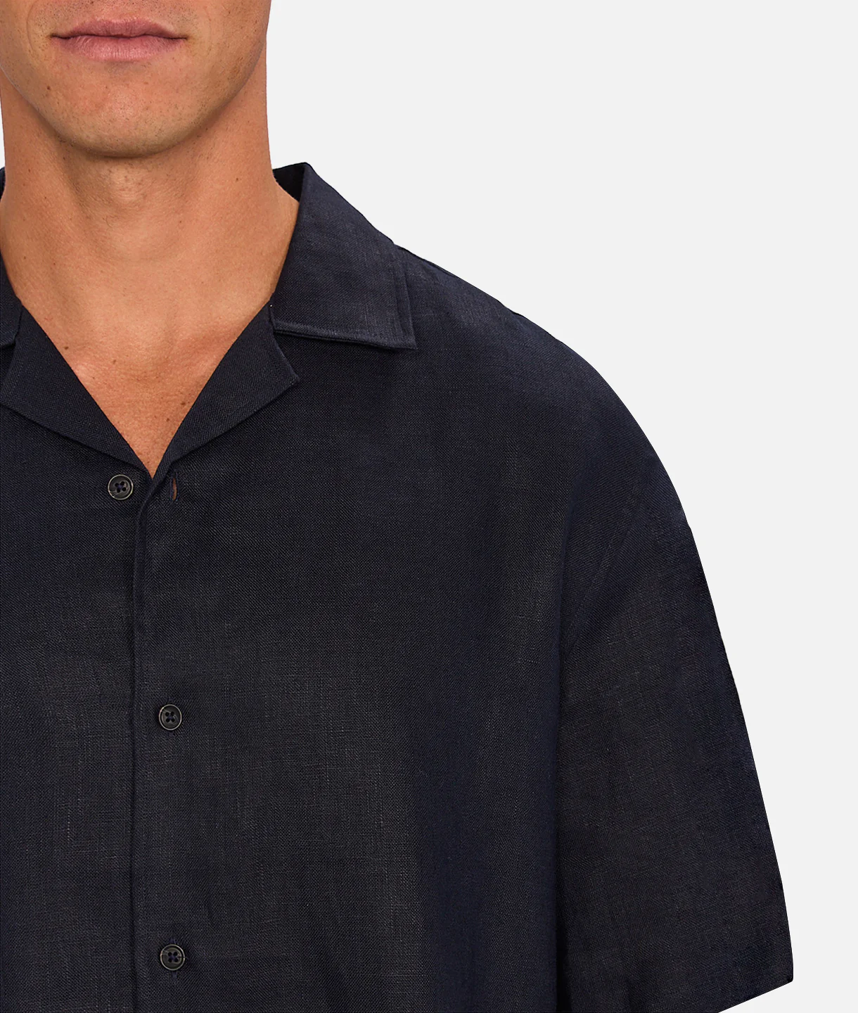 The Lusso Linen Short Sleeve Shirt - Ink