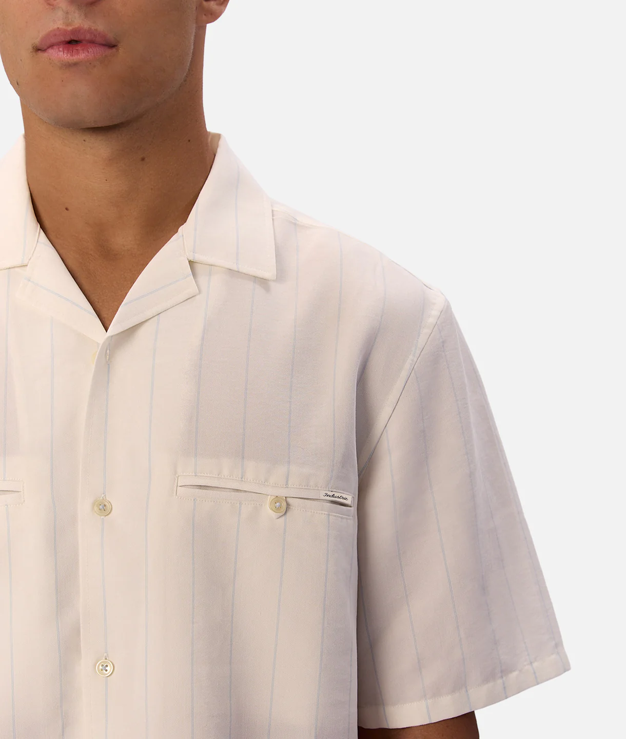 The Malibu Short Sleeve Shirt - Cream / Lt Blue