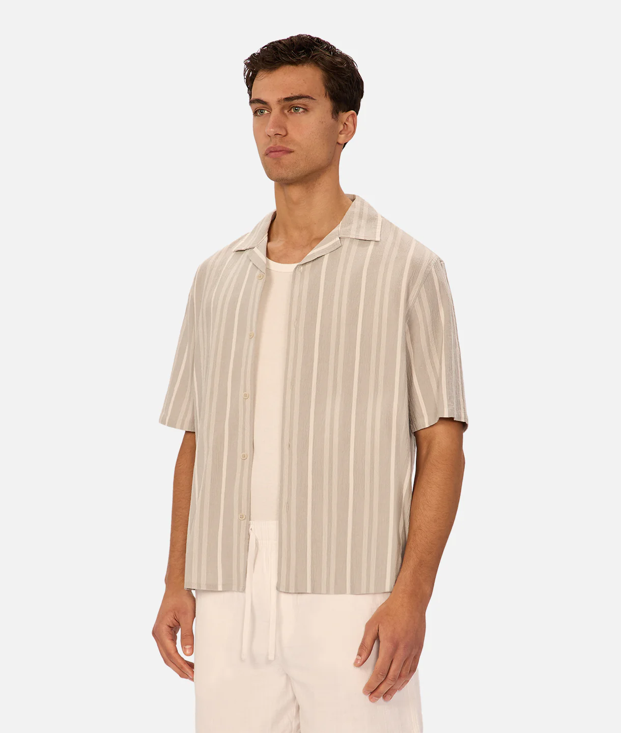 The Manzoni Short Sleeve Shirt - Sage White