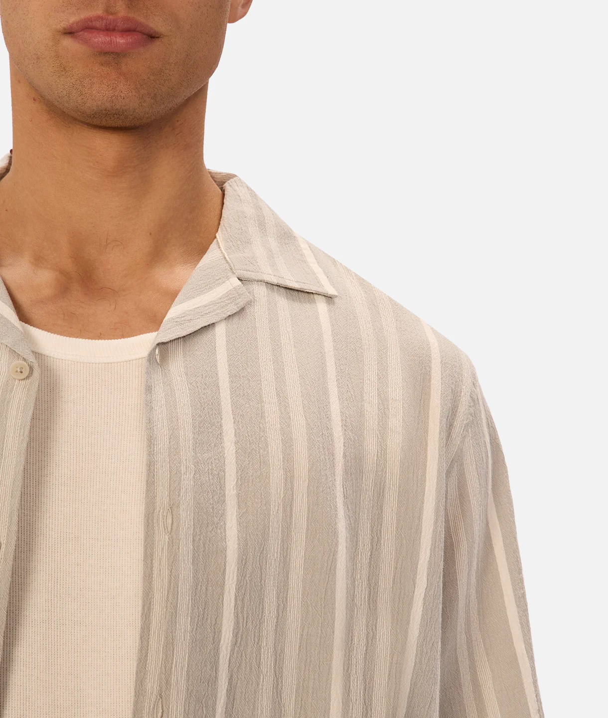 The Manzoni Short Sleeve Shirt - Sage White