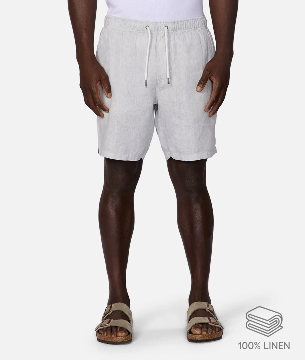 The Marina Linen Short - Silver Blue