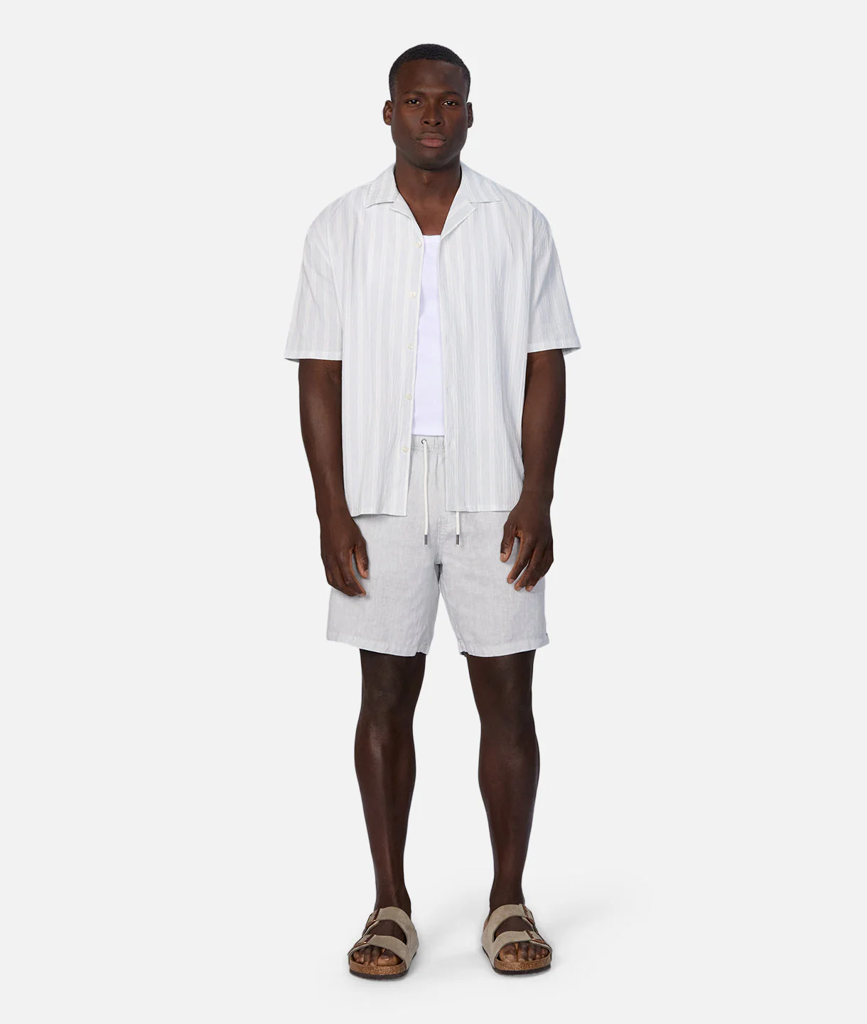 The Marina Linen Short - Silver Blue