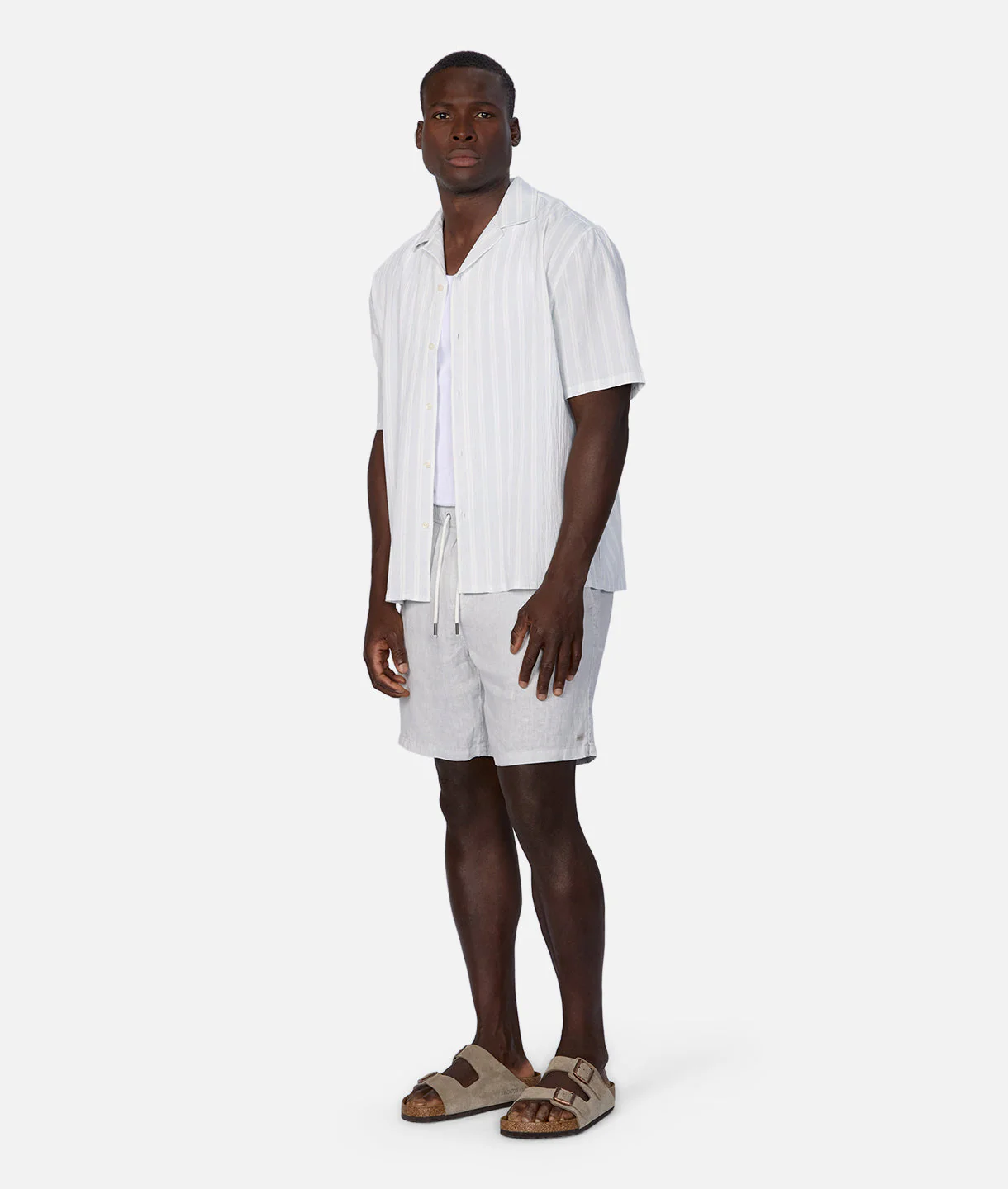 The Marina Linen Short - Silver Blue