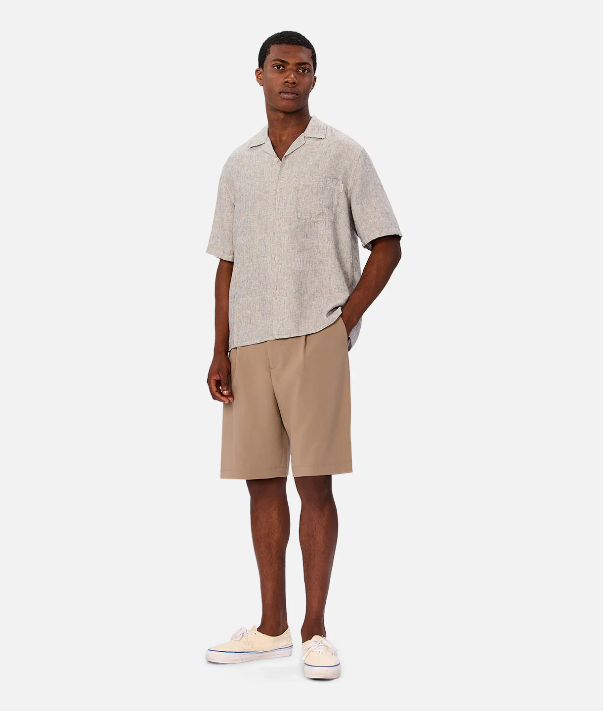 The Melrose Short Sleeve Shirt - Salt & Pepper