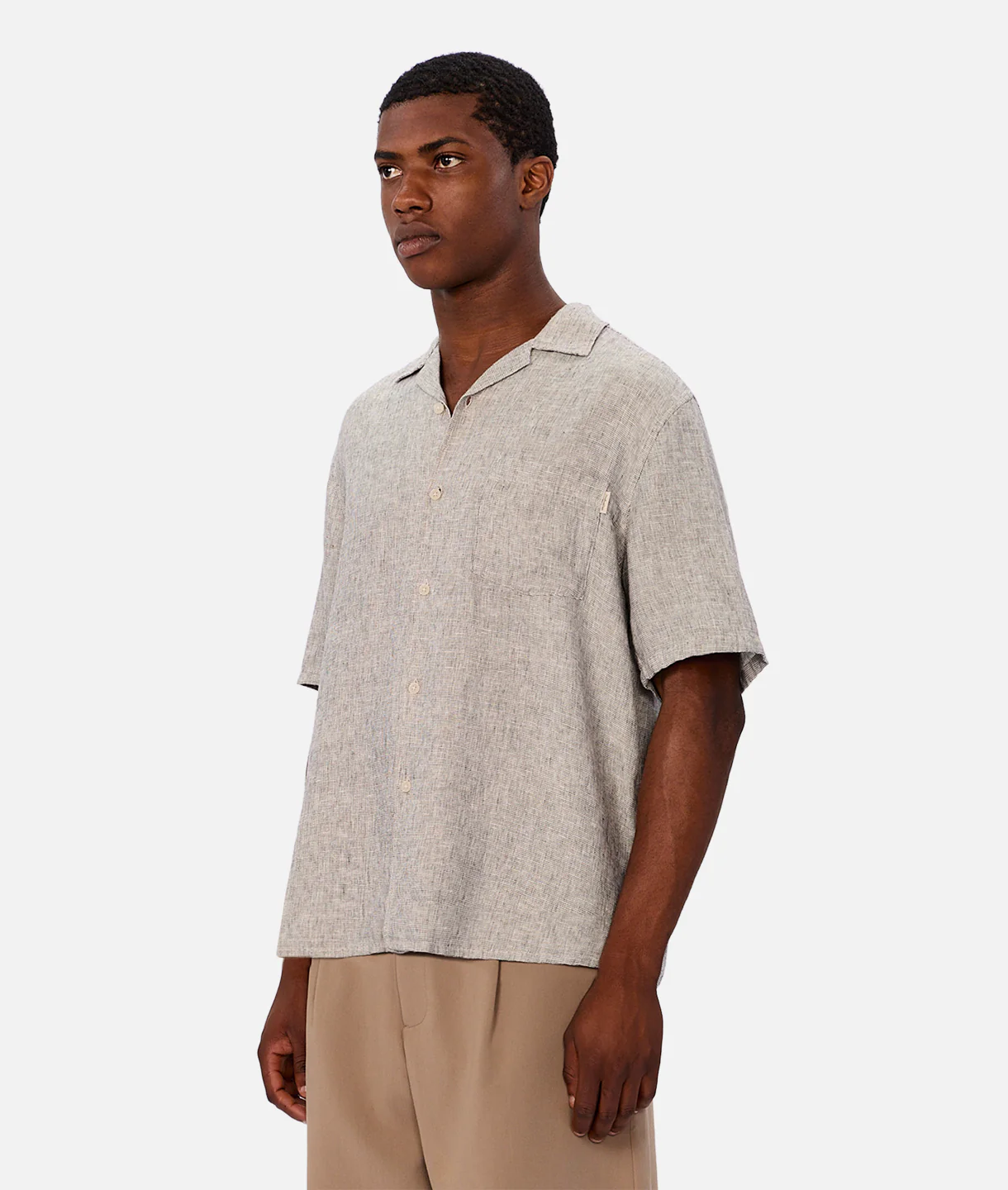The Melrose Short Sleeve Shirt - Salt & Pepper