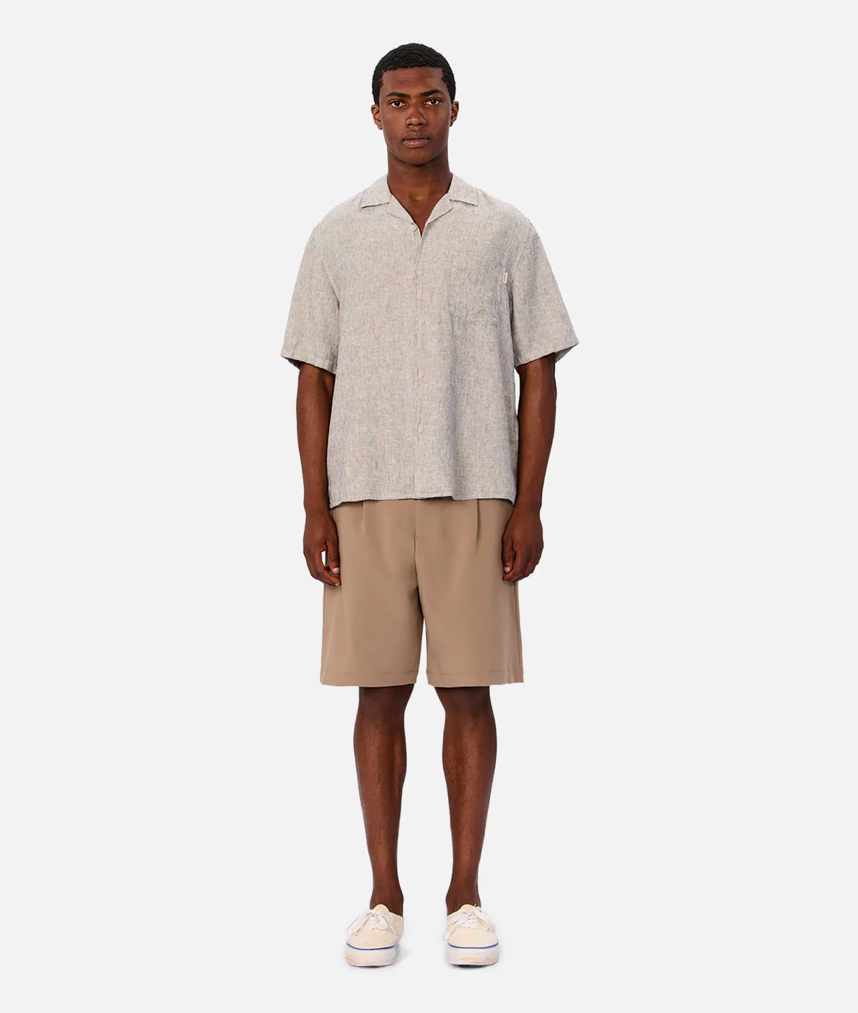 The Melrose Short Sleeve Shirt - Salt & Pepper