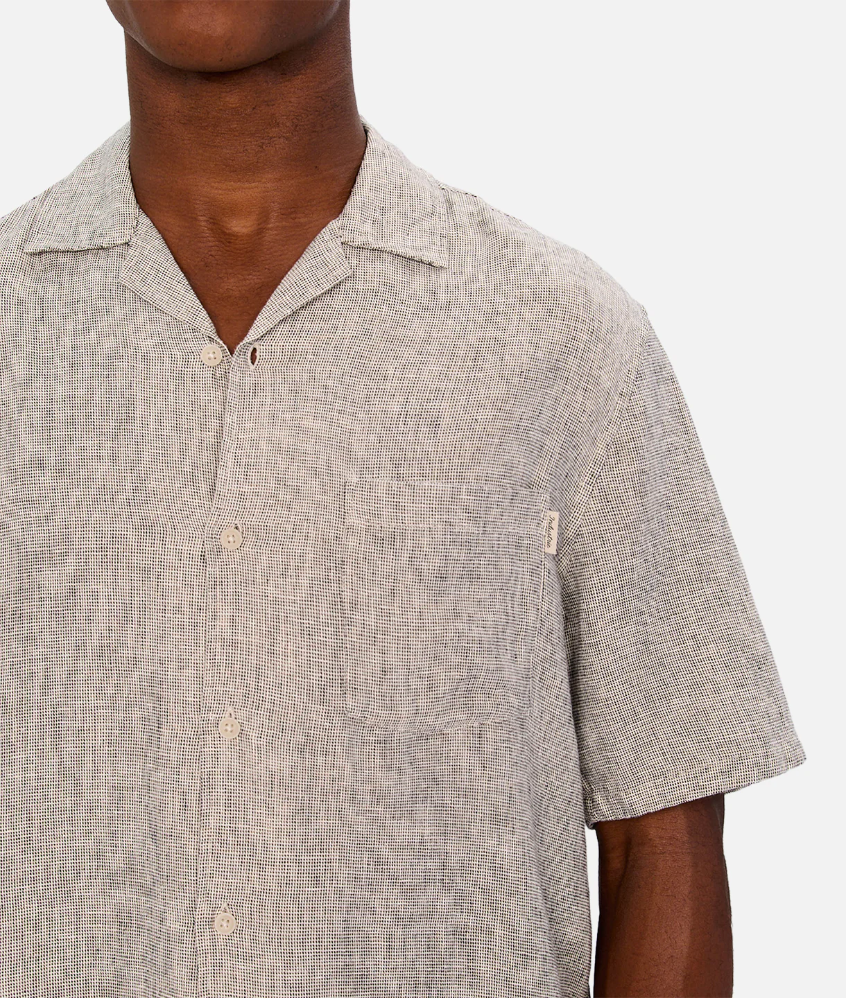 The Melrose Short Sleeve Shirt - Salt & Pepper