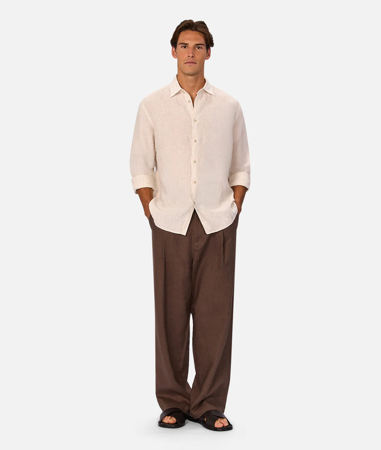 The Monaco Long Sleeve Shirt - Cream / Beige