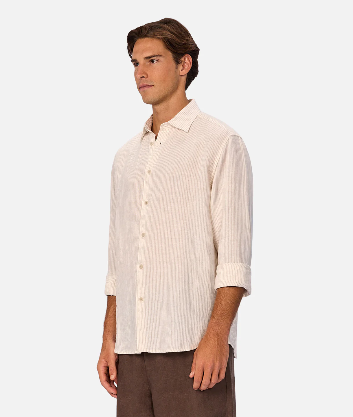 The Monaco Long Sleeve Shirt - Cream / Beige