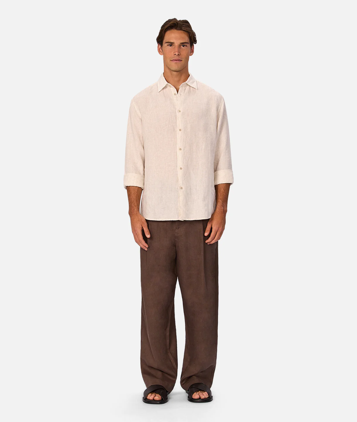 The Monaco Long Sleeve Shirt - Cream / Beige