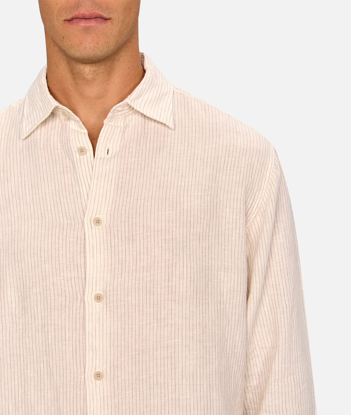 The Monaco Long Sleeve Shirt - Cream / Beige