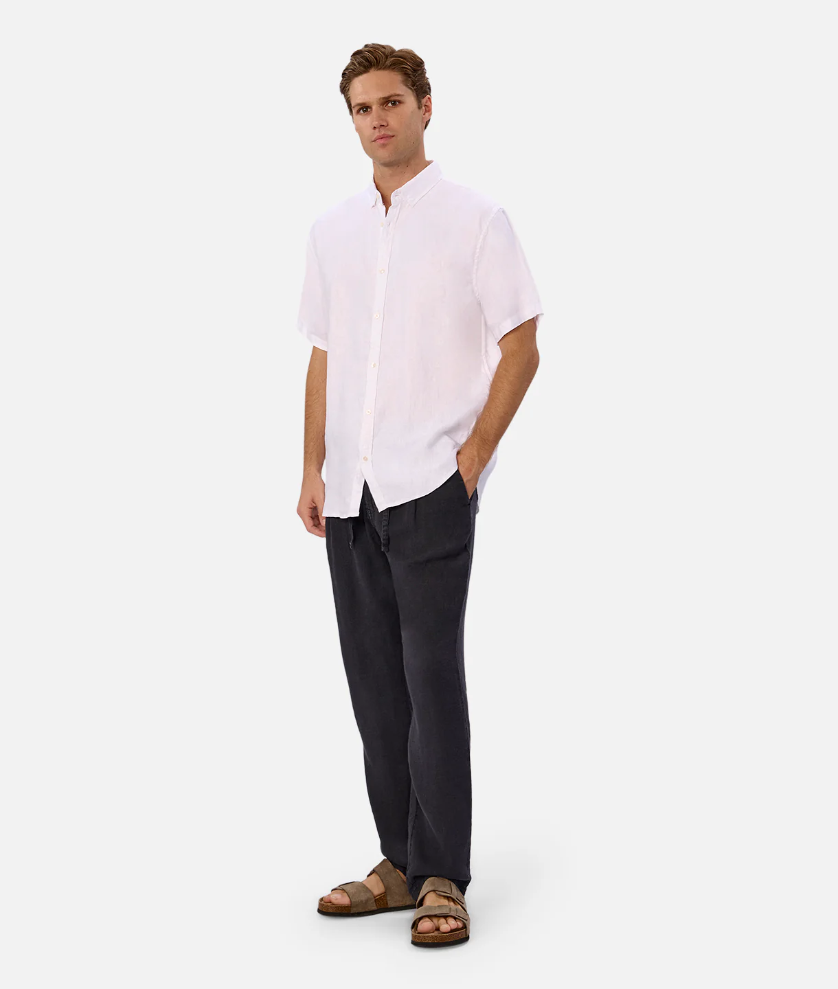 The New Capri Linen Pant - OD Navy