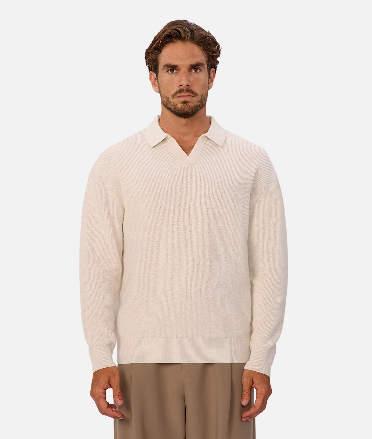 The New England Polo Sweater - Ivory