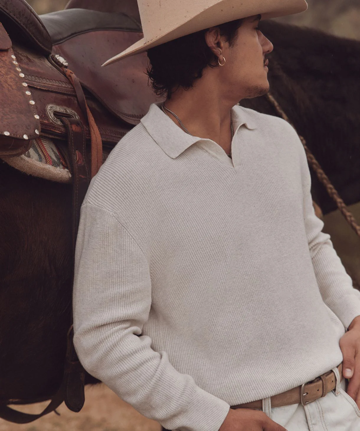 The New England Polo Sweater - Ivory