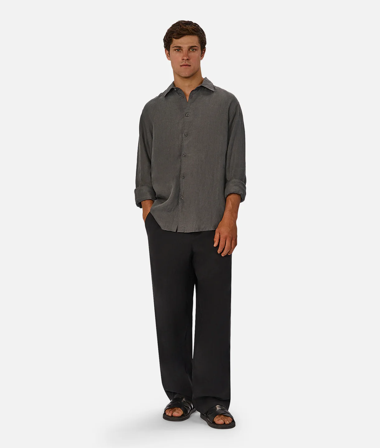 The St Martins Long Sleeve Linen Shirt - Elm