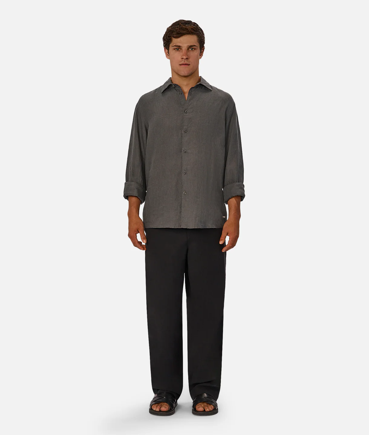 The St Martins Long Sleeve Linen Shirt - Elm
