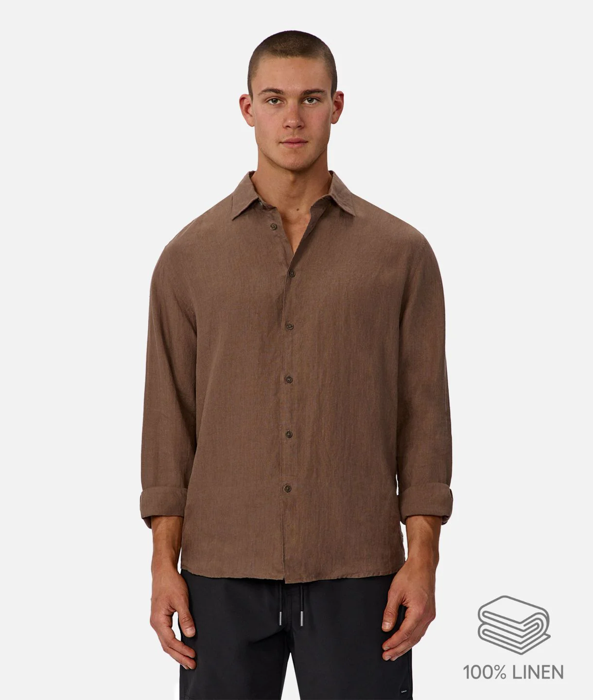The St Martins Long Sleeve Linen Shirt - Macchiato