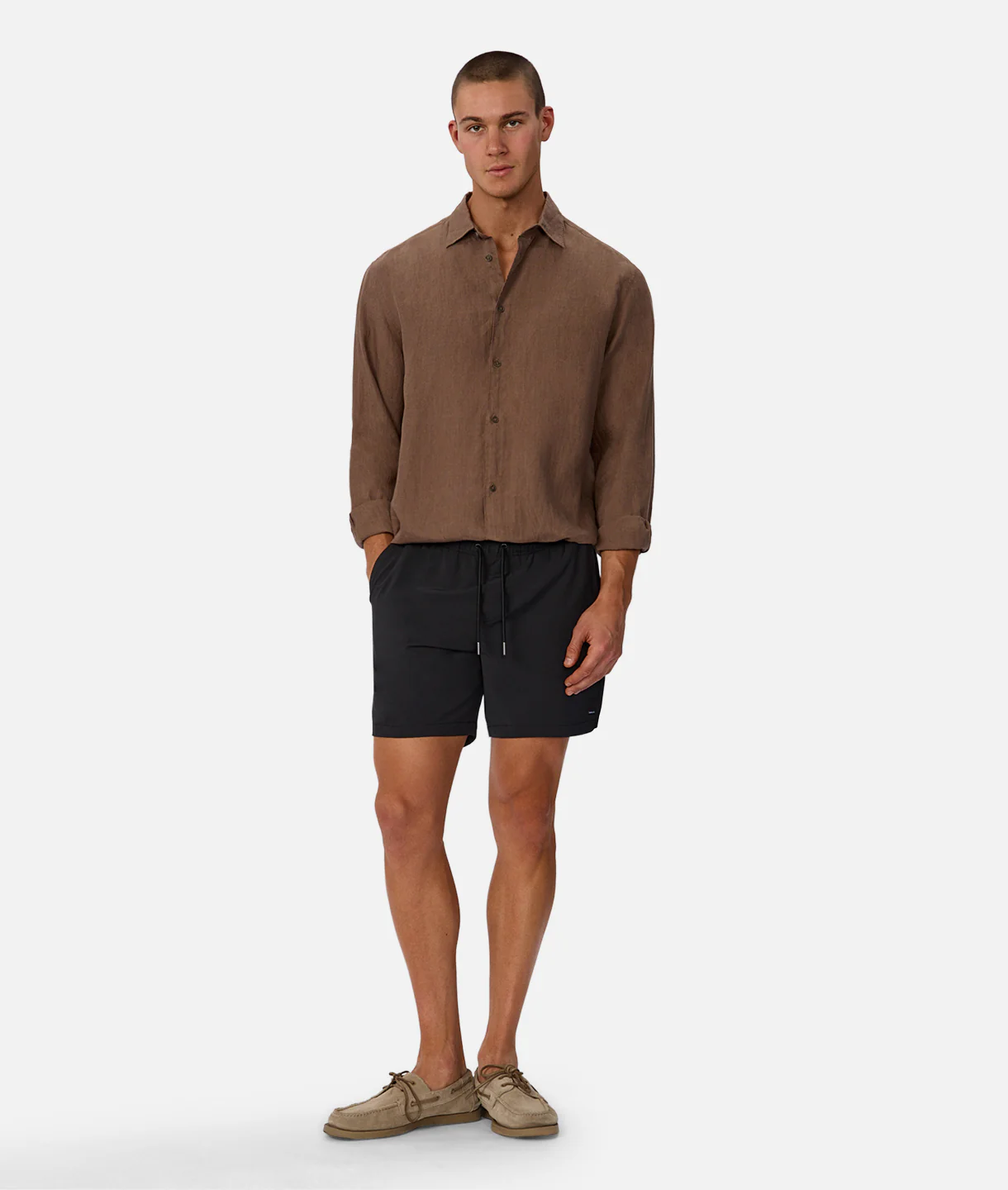 The St Martins Long Sleeve Linen Shirt - Macchiato
