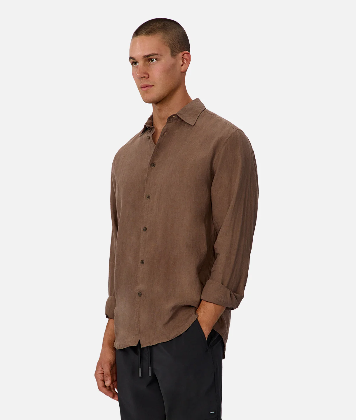 The St Martins Long Sleeve Linen Shirt - Macchiato