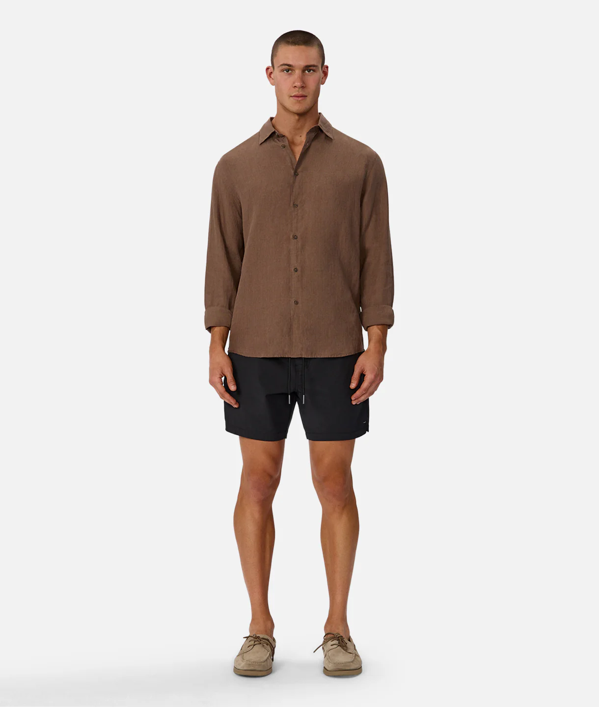 The St Martins Long Sleeve Linen Shirt - Macchiato