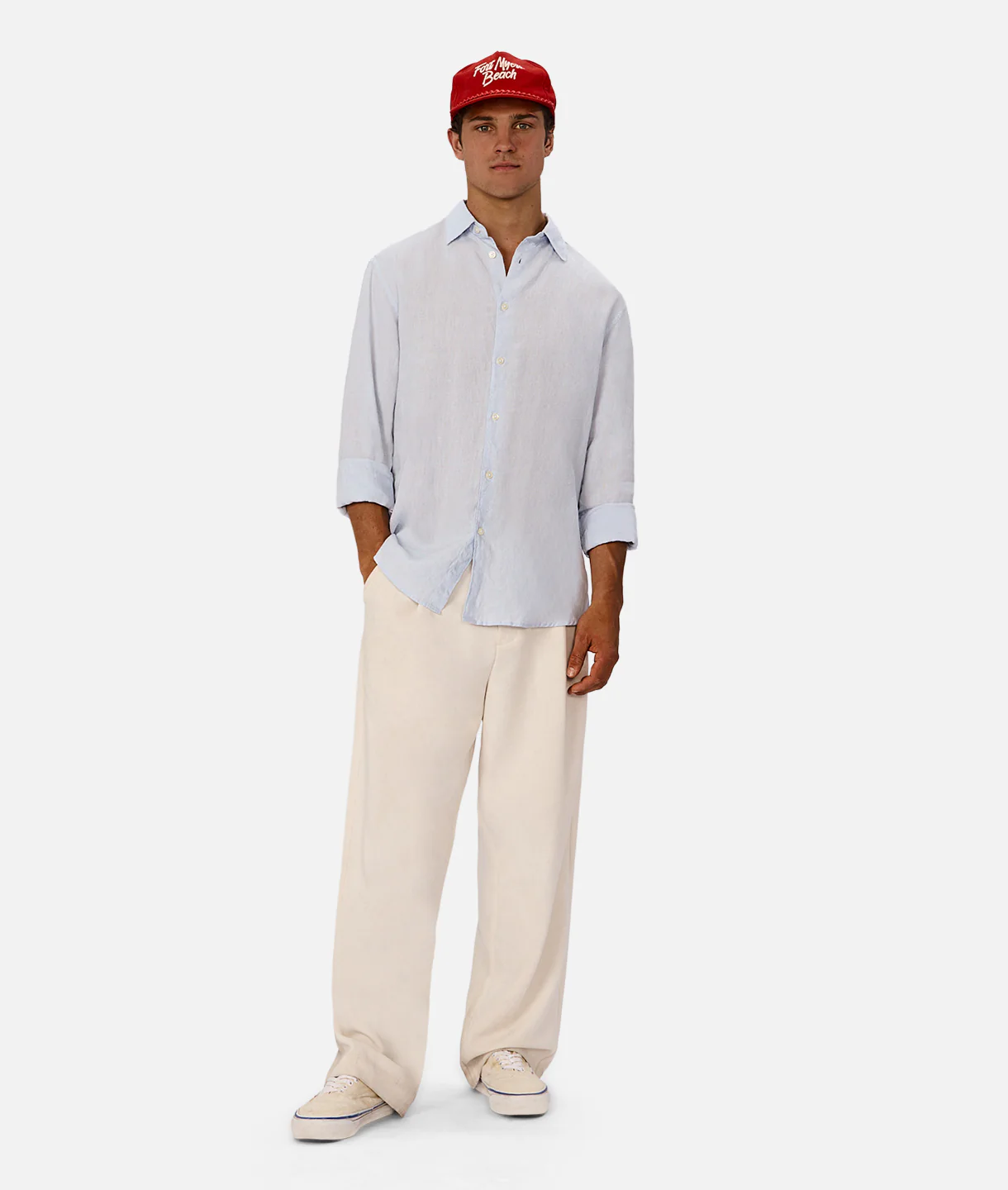 The St Martins Long Sleeve Linen Shirt - Powder Blue