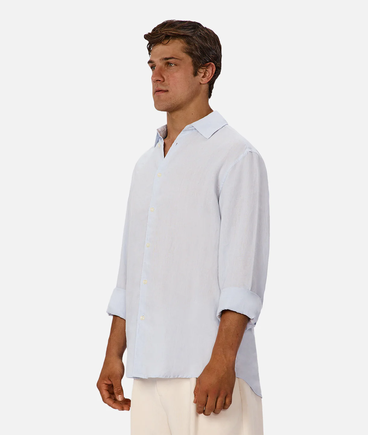 The St Martins Long Sleeve Linen Shirt - Powder Blue