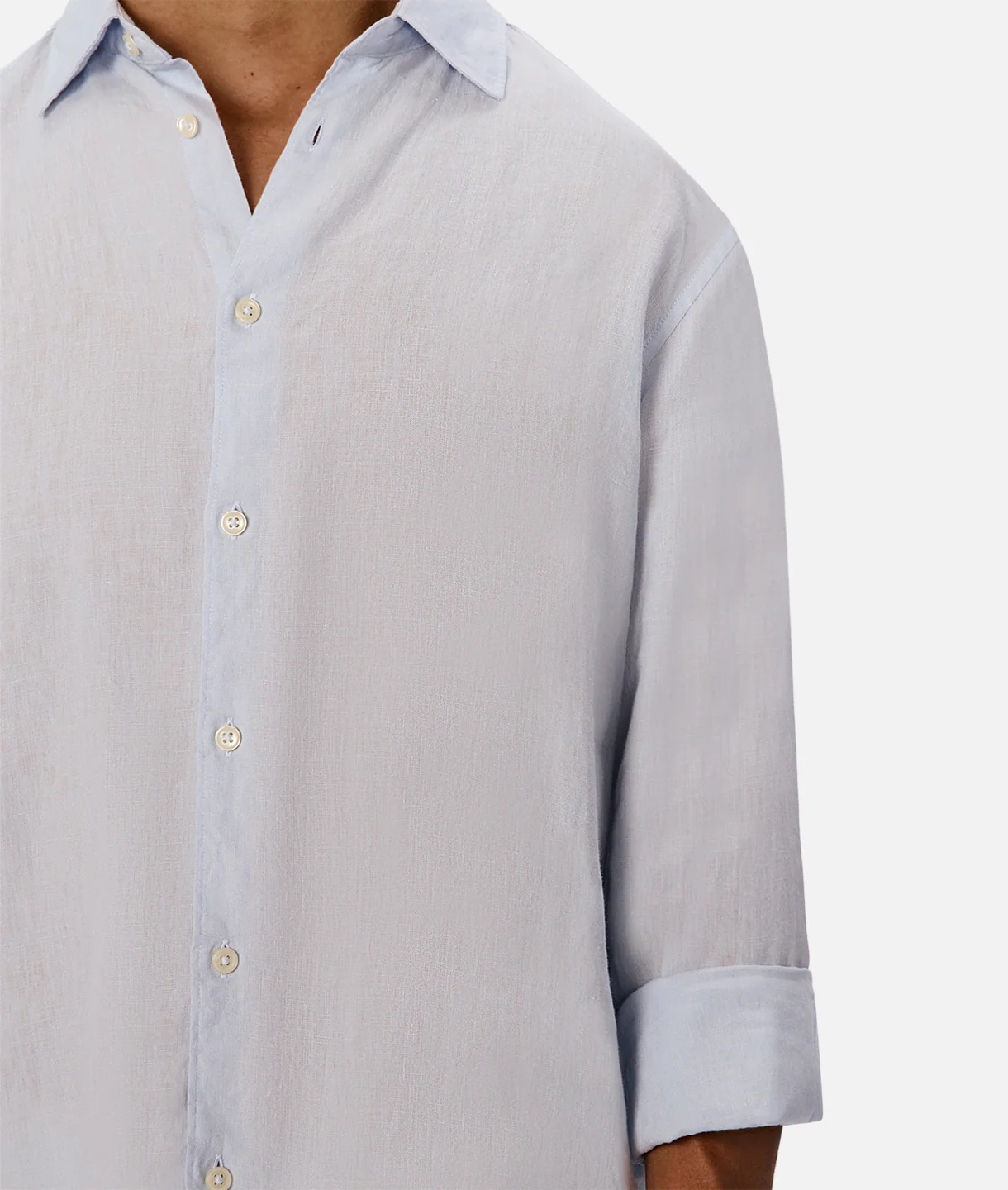 The St Martins Long Sleeve Linen Shirt - Powder Blue