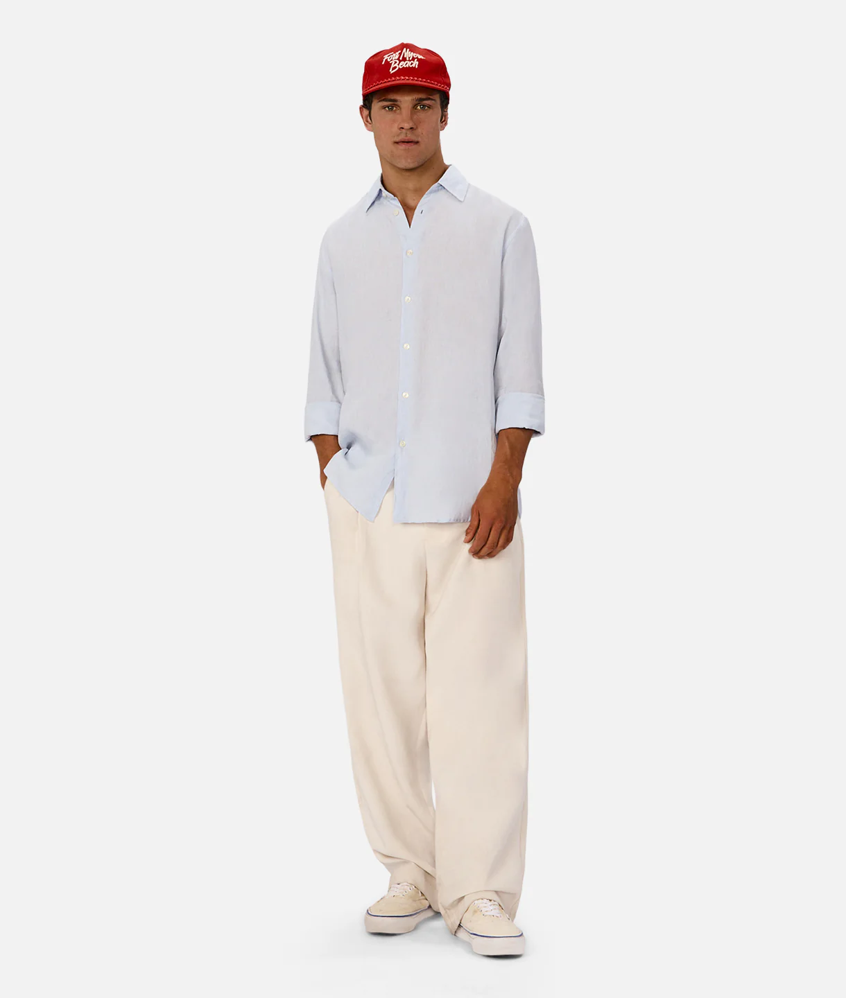 The St Martins Long Sleeve Linen Shirt - Powder Blue