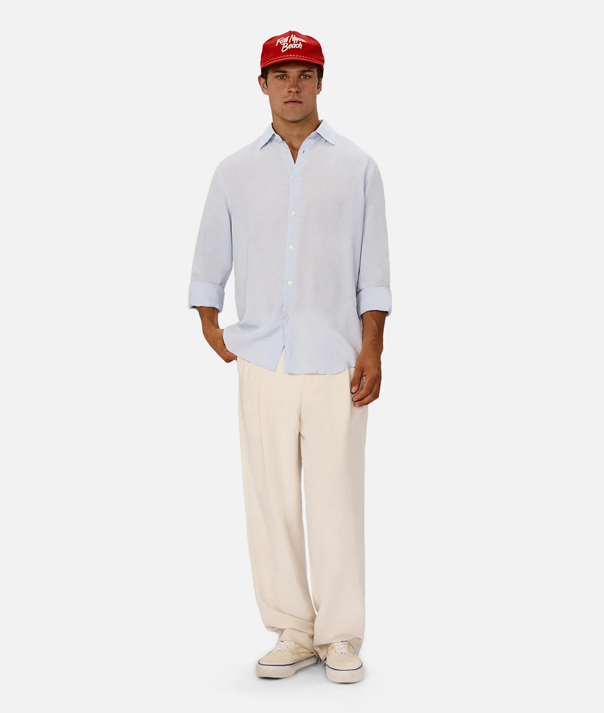 The St Martins Long Sleeve Linen Shirt - Powder Blue