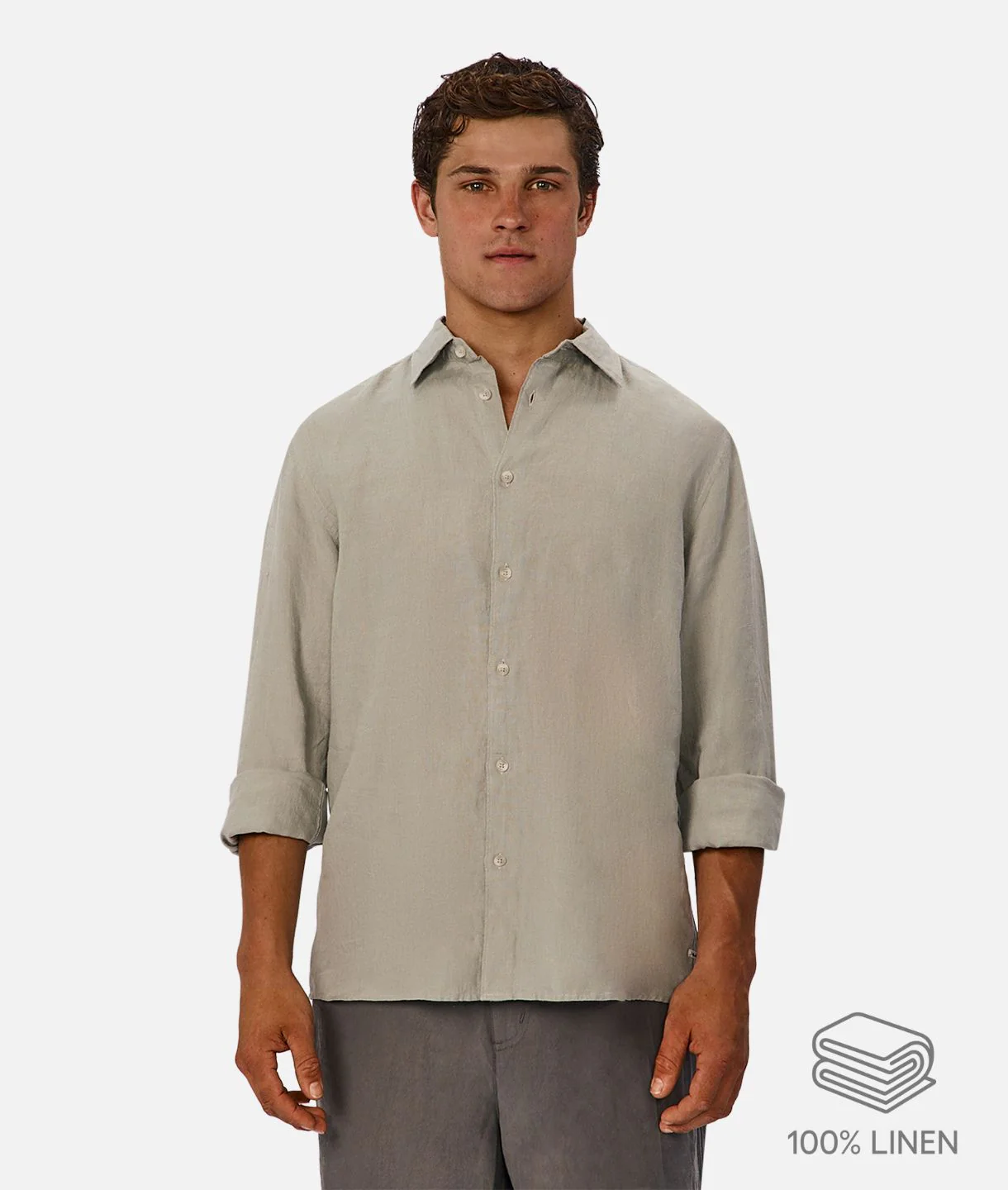 The St Martins Long Sleeve Linen Shirt - Spruce