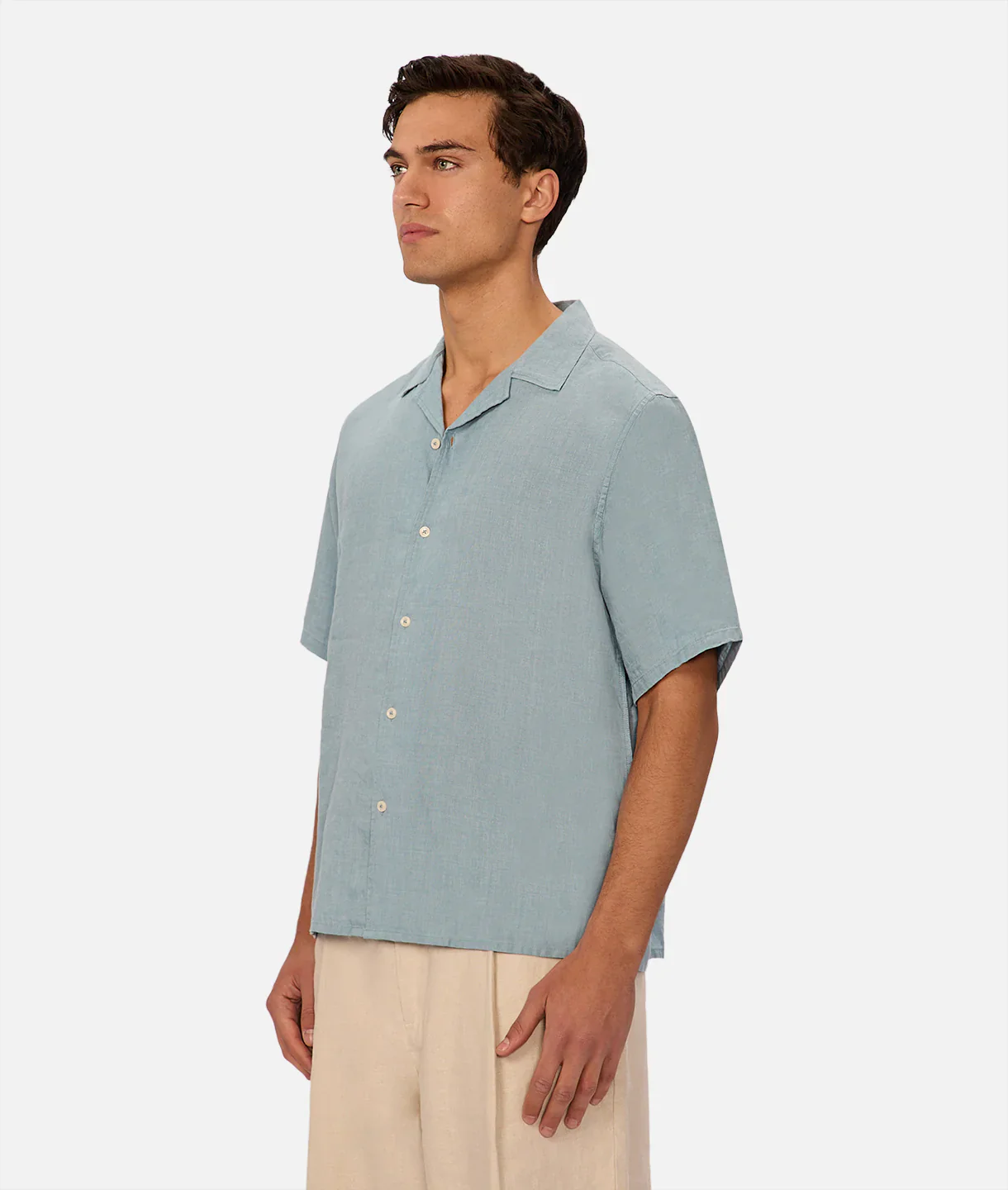 The St Martins Short Sleeve Linen Shirt - Marine