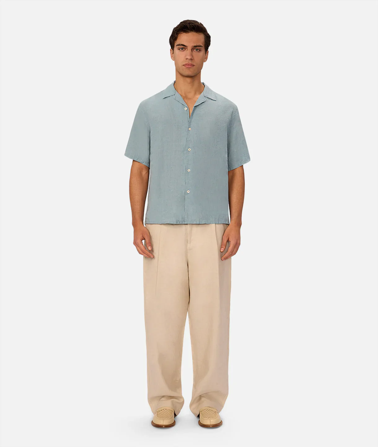 The St Martins Short Sleeve Linen Shirt - Marine