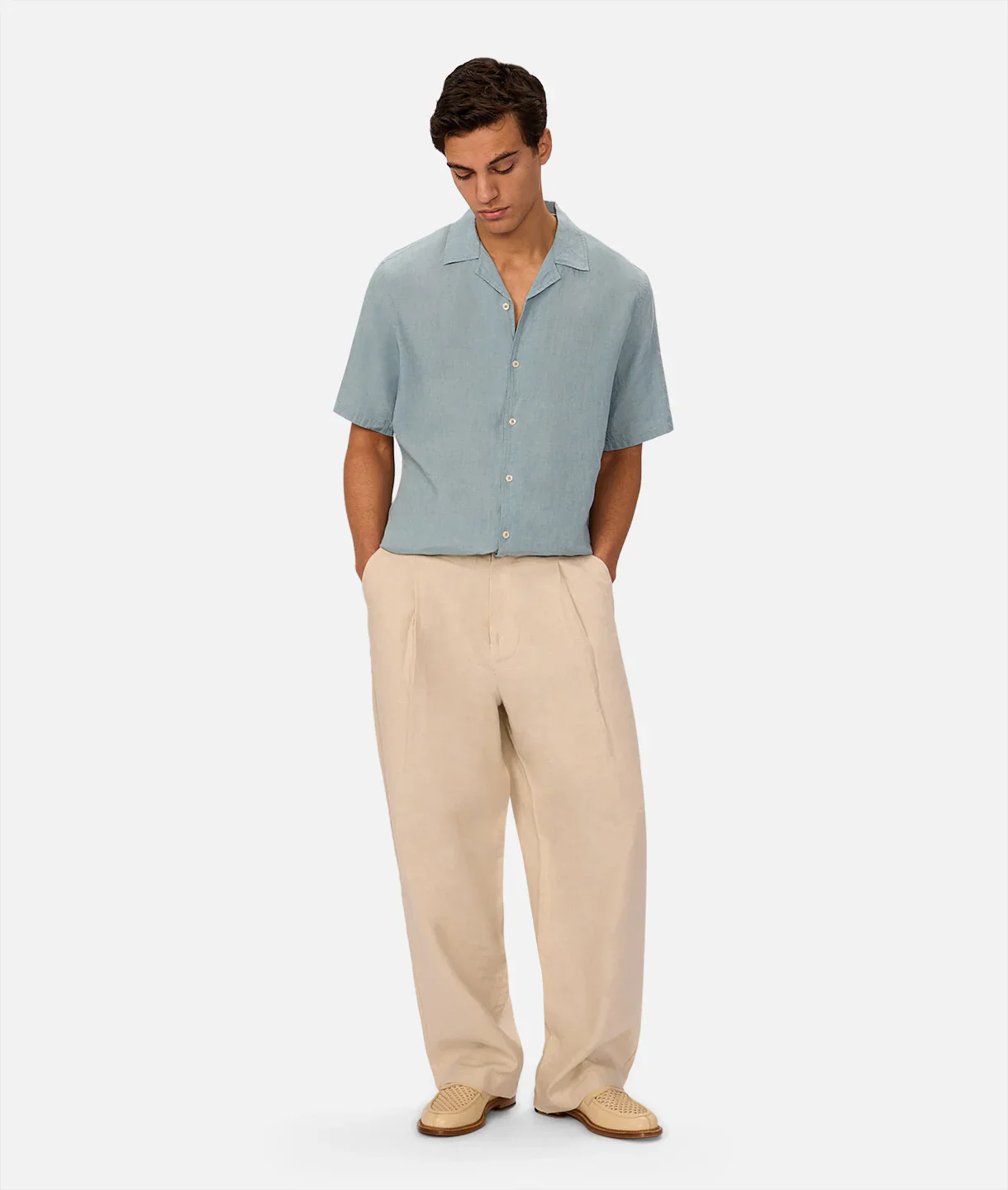 The St Martins Short Sleeve Linen Shirt - Marine